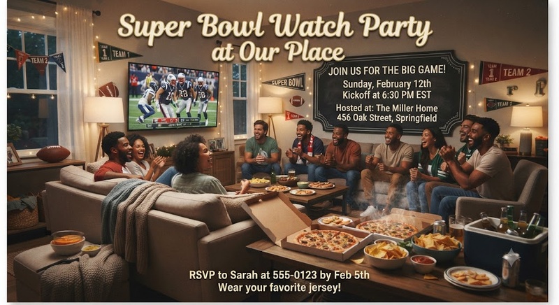 friends living room watch party