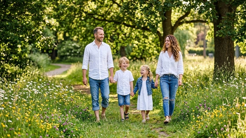 Gemini Ai Photo Prompt for Family 01 Outdoor Meadow Wildflowers Summer