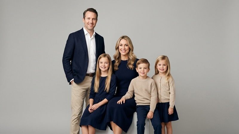 Gemini Ai Photo Prompt for Family 05 Studio Gray Background Formal Fashion