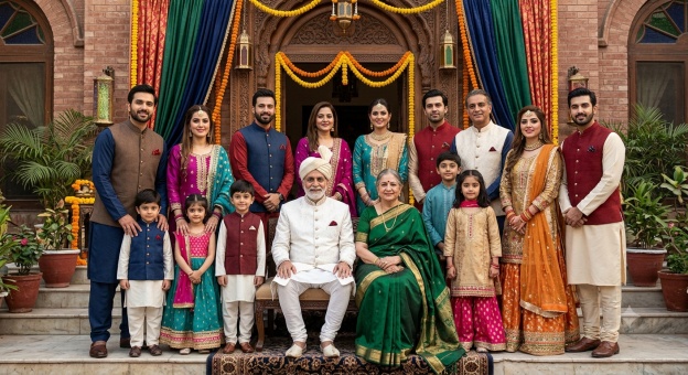 Gemini Diwali Family Prompt 04 Family Portrait