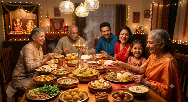 Gemini Diwali Family Prompt 05 Festive Feast