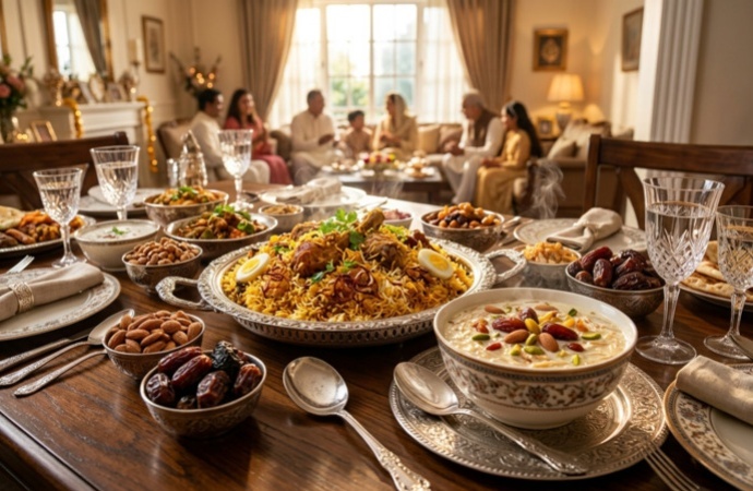 Gemini Eid Food Prompt 05 Biryani Sheer Khurma Feast