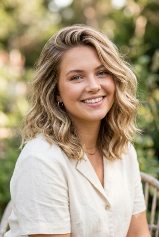 Gemini Hairstyle Prompt 03 Lob Shoulder Length Textured Waves Blonde Balayage