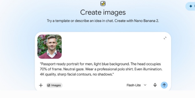 Generate Passport Photo Step 02 Enter Gemini Prompt