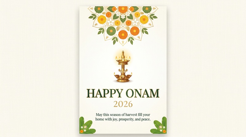 modern minimal onam greeting