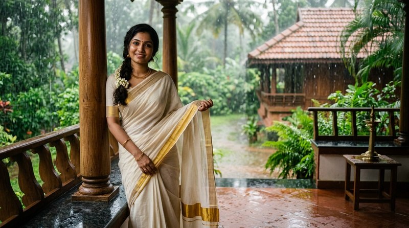 monsoon saree portrait
