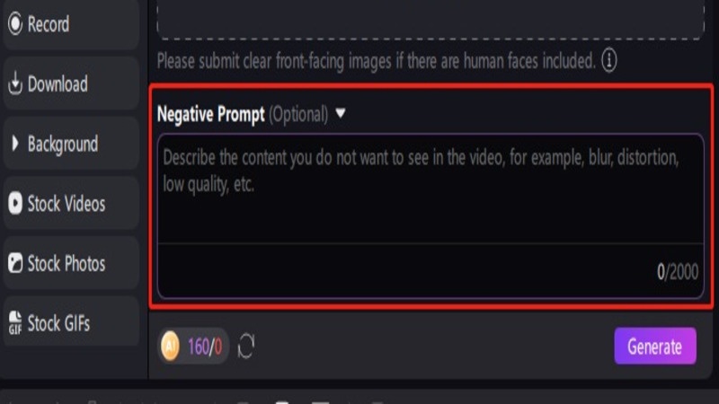 Negative Prompt Settings