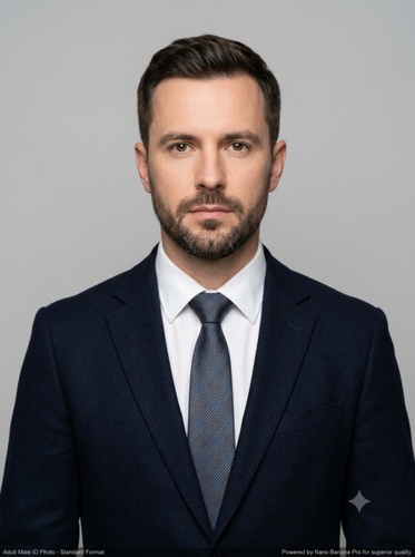 Passport Photo Prompt 03 Adult Male Dark Blazer Id Photo