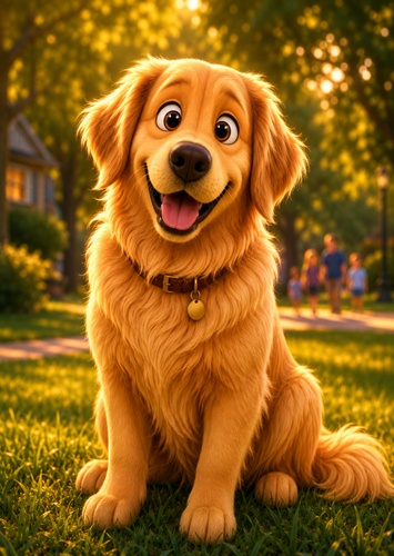 pixar disney cartoon trending ai dog styles