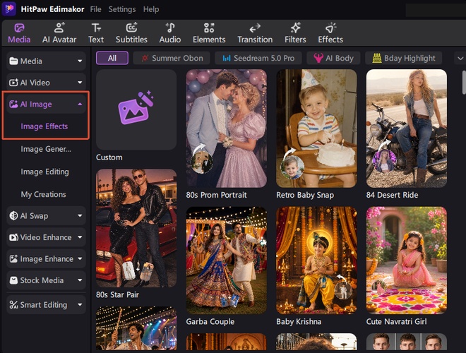 Random AI image generator starting with templates