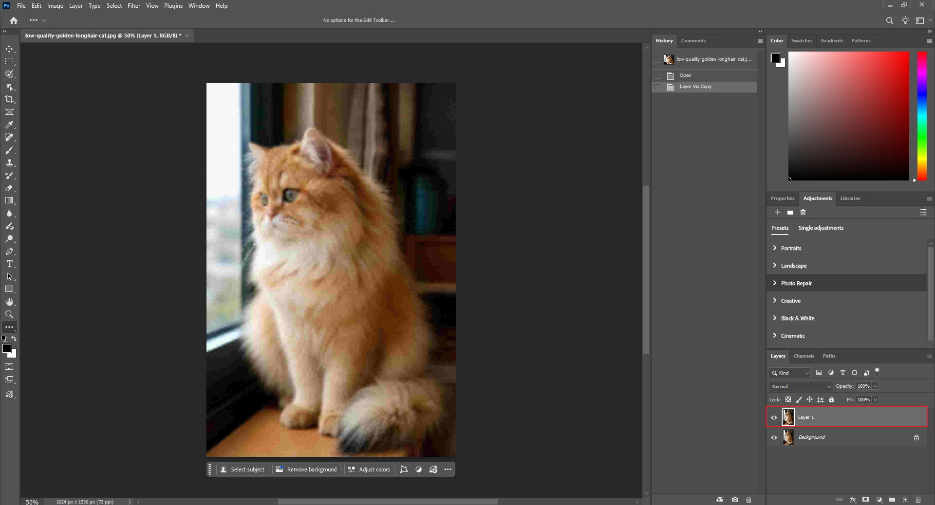 Dupliquer le calque dans Photoshop