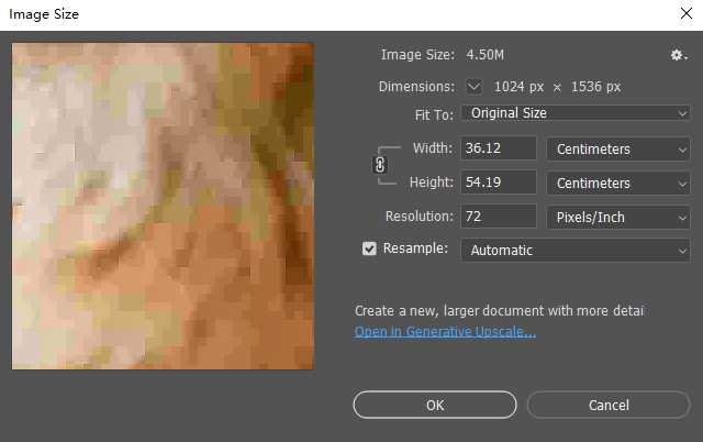 ajuster les paramètres de taille d'image dans Photoshop