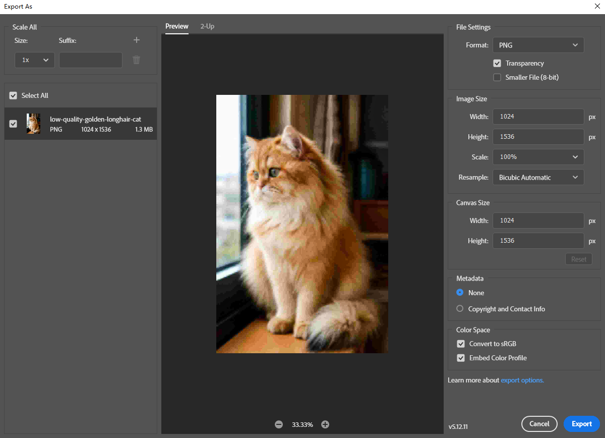 exporter l'image dans Photoshop
