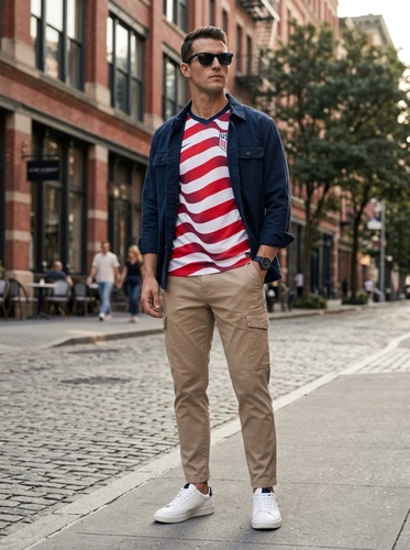 USMNT World Cup jersey streetwear ai Virtual Try-On Outfit