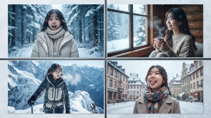 winter snow adventure collage