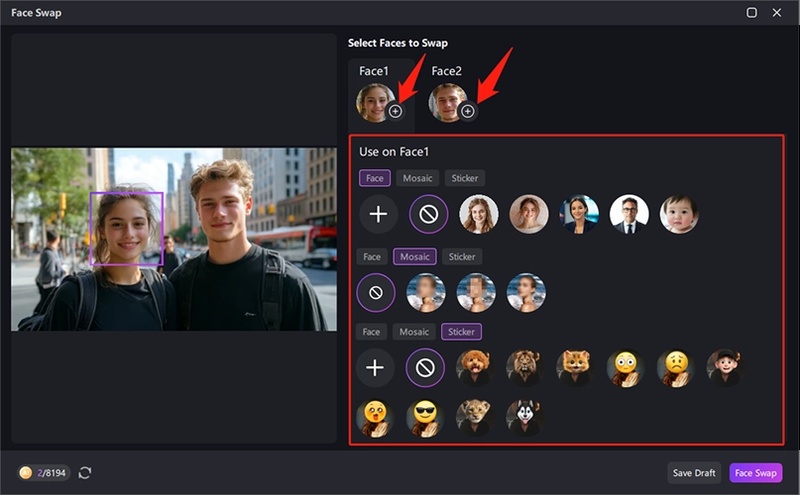 Edimakor Ai Swap Tool Choose Faces