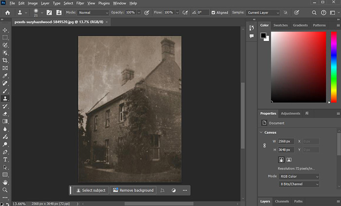 ps restore old photo