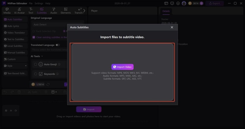 edimakor hardcode and burn in subtitles to video step 2