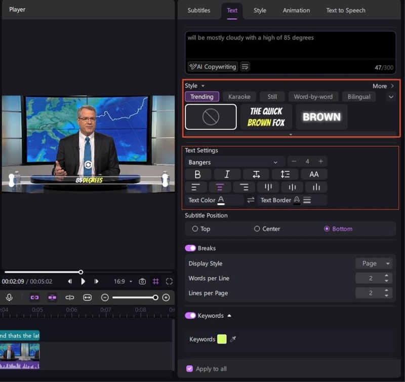 edimakor hardcode and burn in subtitles to video step 4