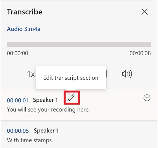 edit the transcript