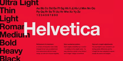 Helvetica font Example