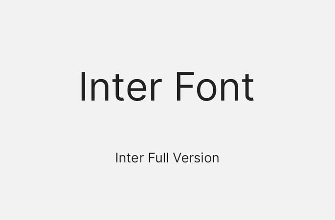 Inter font Example