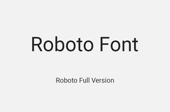 Roboto font Example