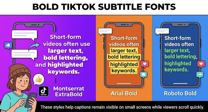 TikTok Subtitle Fonts