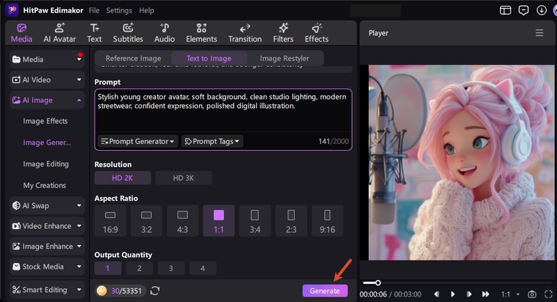 Generate Tiktok Pfp in Edimakor