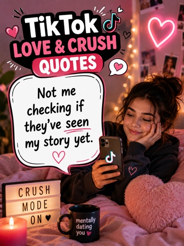 TikTok love and crush quotes for romantic and relatable posts