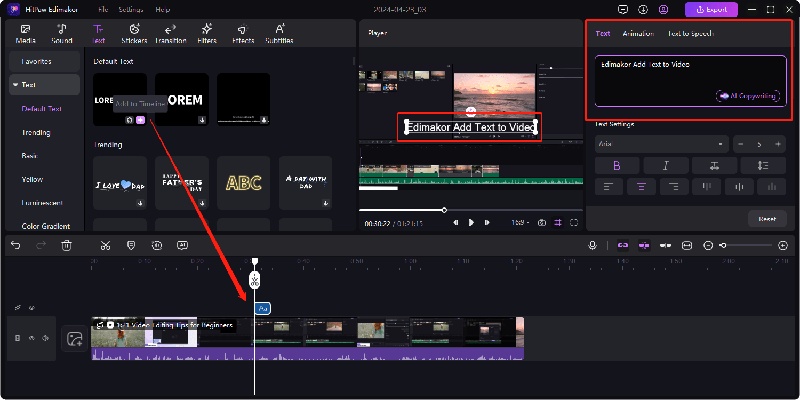 Add Text or Element to Track