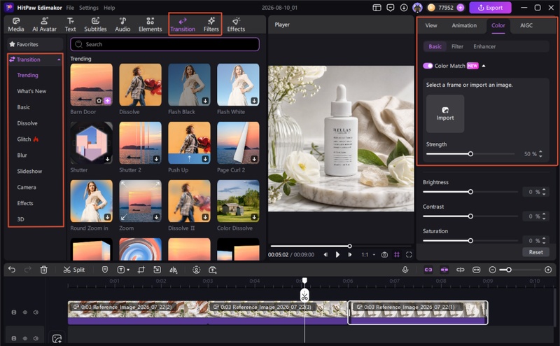 Add Transitions and Motion Effects