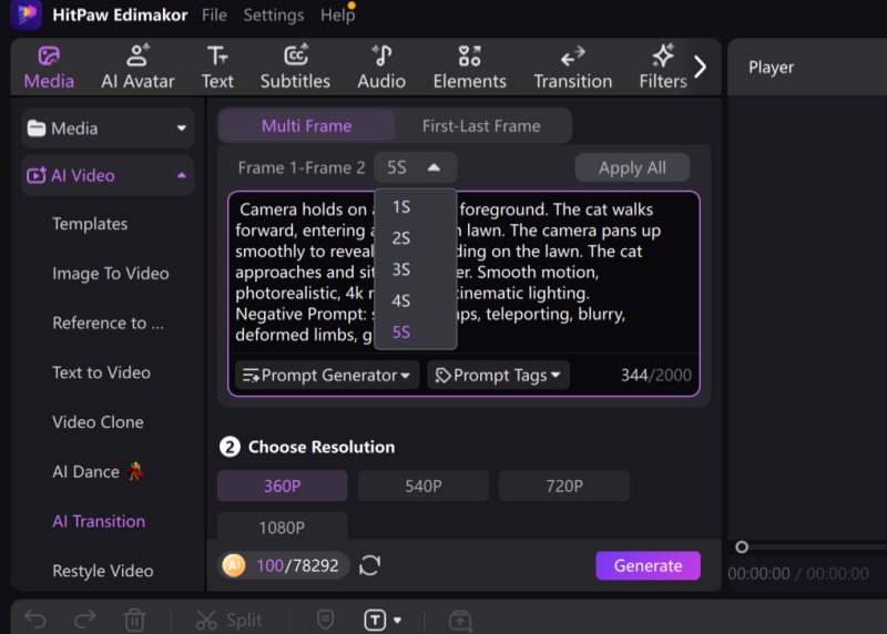 Adding a prompt and setting duration of photos