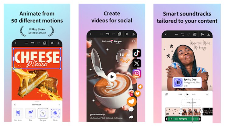 adobe express app for social media videos