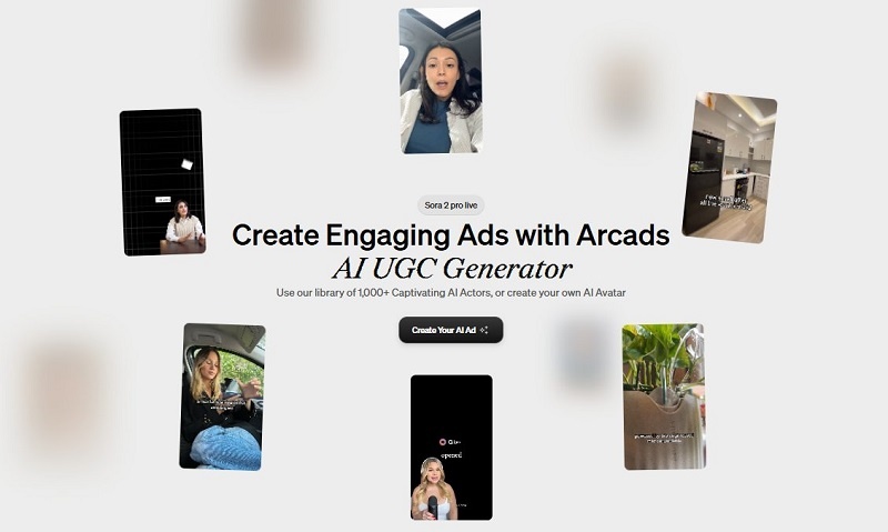 Arcads AI UGC 廣告生成器介面