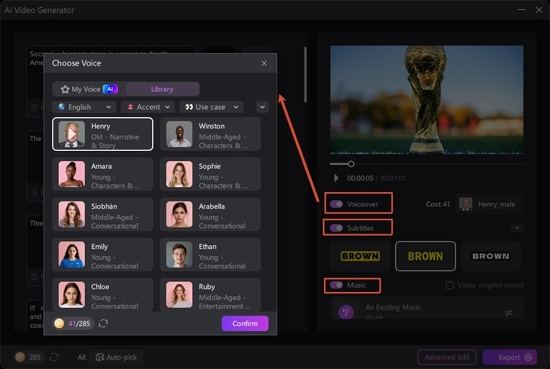 Create Ai Voiceover and Subtitles in Edimakor
