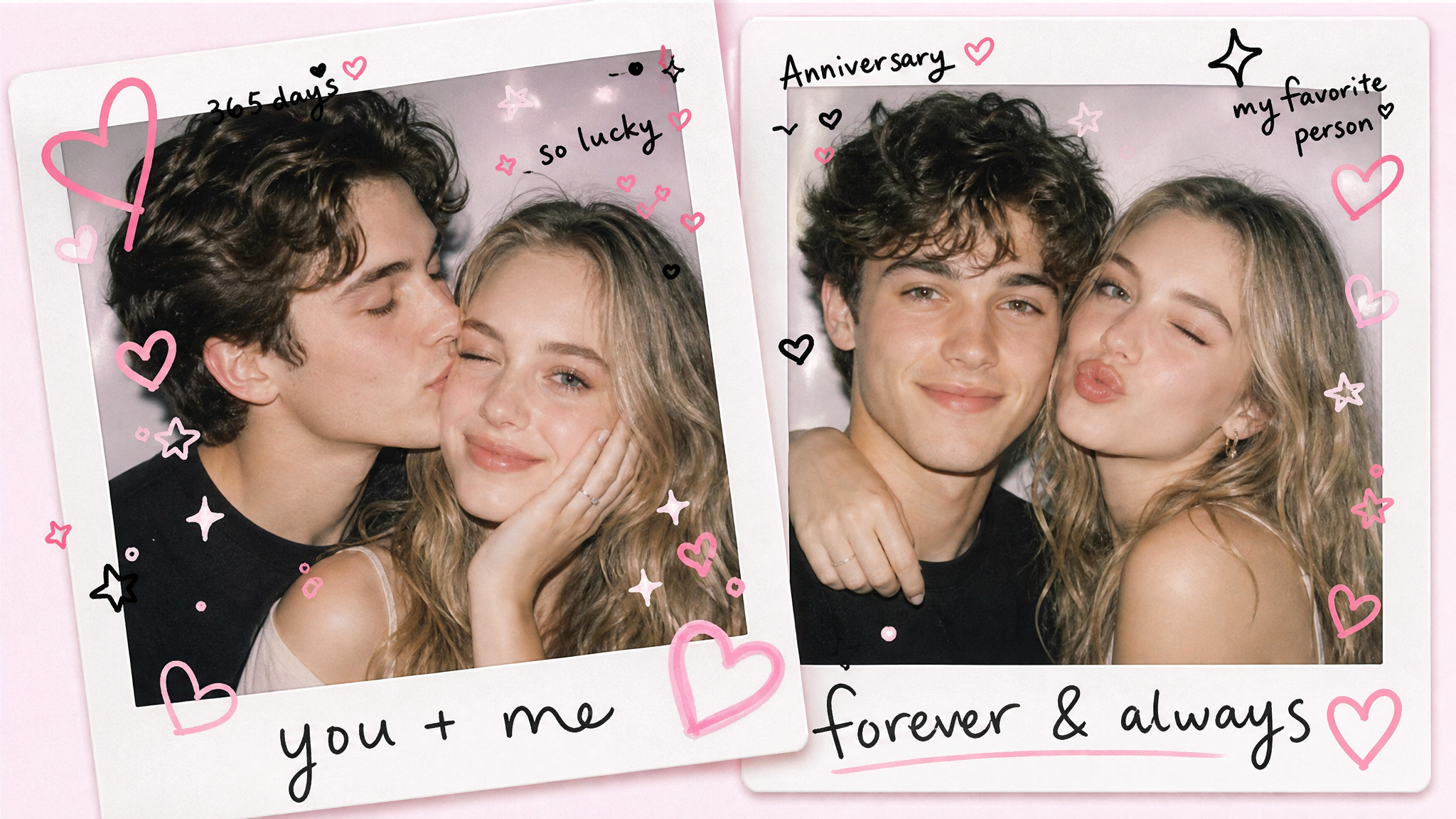 cute couple photo doodles