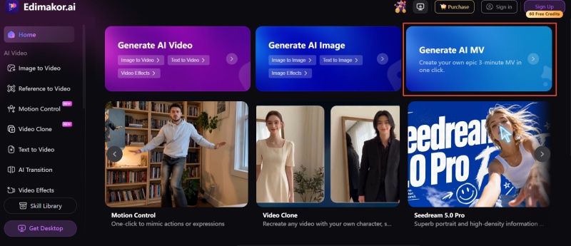 edimakor ai mv style selection