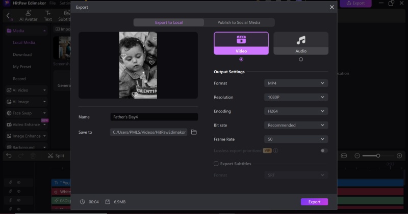 Edimakor Fathers Day Tribute Video Export and Share