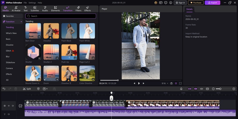 edit combined mp4 videos with hitpaw edimakor