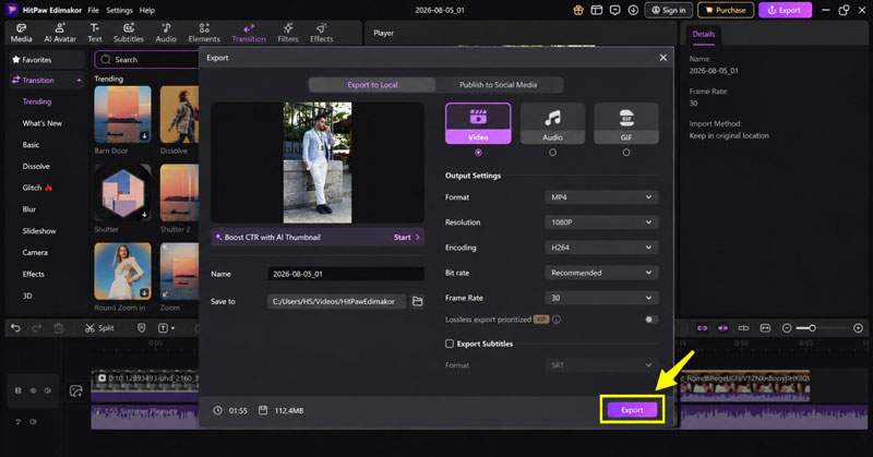 export merge mp4 files into one from edimakor