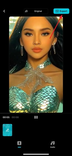 人魚に変換したい画像を追加