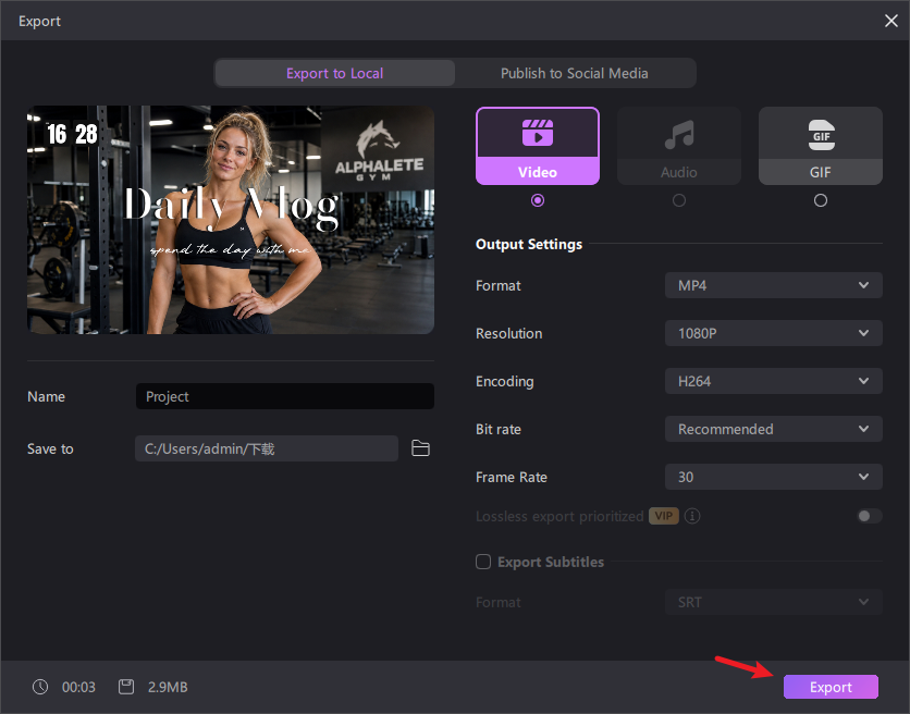 export photo in edimakor