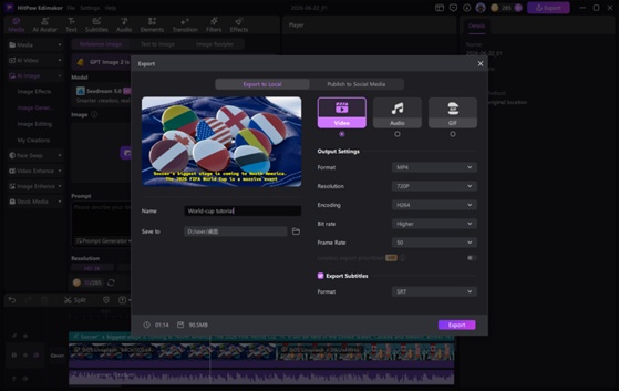 Export Your Video in the World Cup Explainer Video Generator
