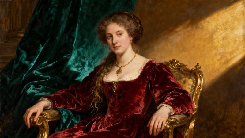 극적인 그림자가 있는 클래식 초상화