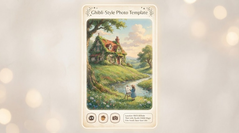 ghibli style photo template