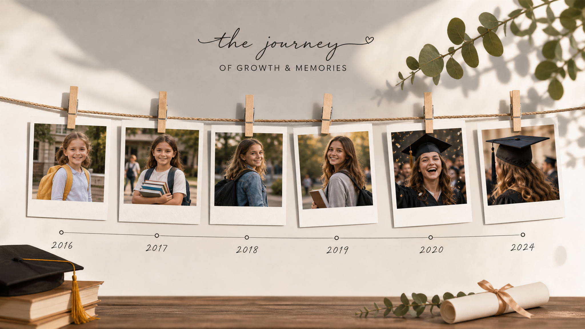 Graduation memory slideshow displayed on a monitor