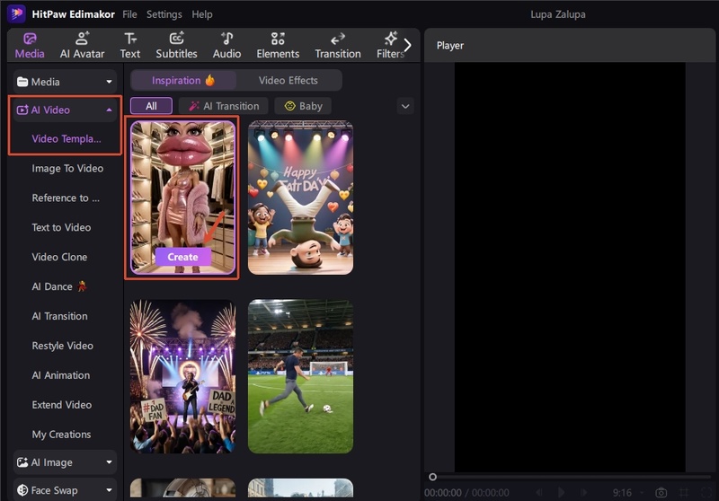 hitpaw edimakor ai video lupa zalupa animation template 1