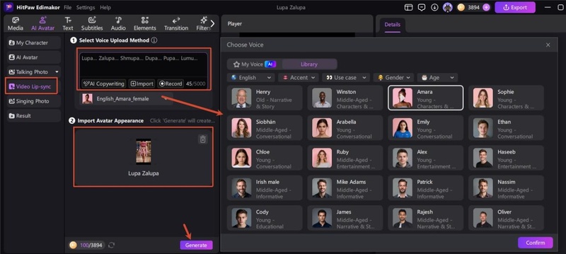 hitpaw edimakor ai voice lupa zalupa auto lip sync