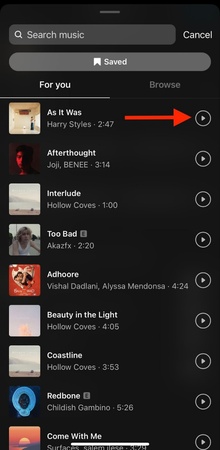 how do i add music to my instagram post